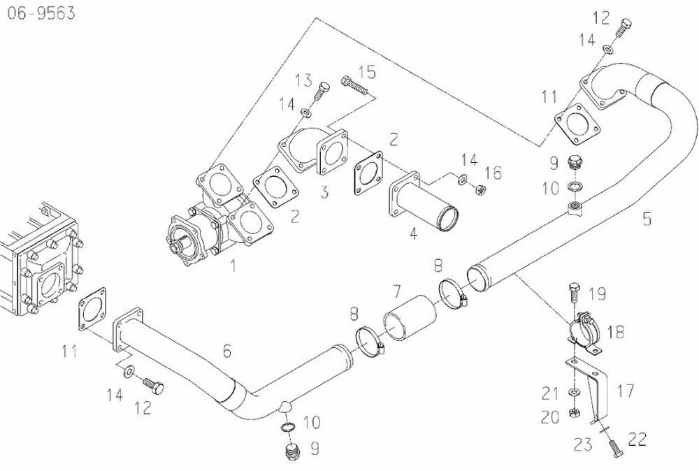 MAN raw water pump 50.06500-7013 exploded parts diagram with numbered components