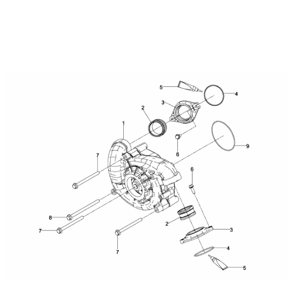 MAN raw water pump 51.06500-6714 exploded parts diagram with numbered components