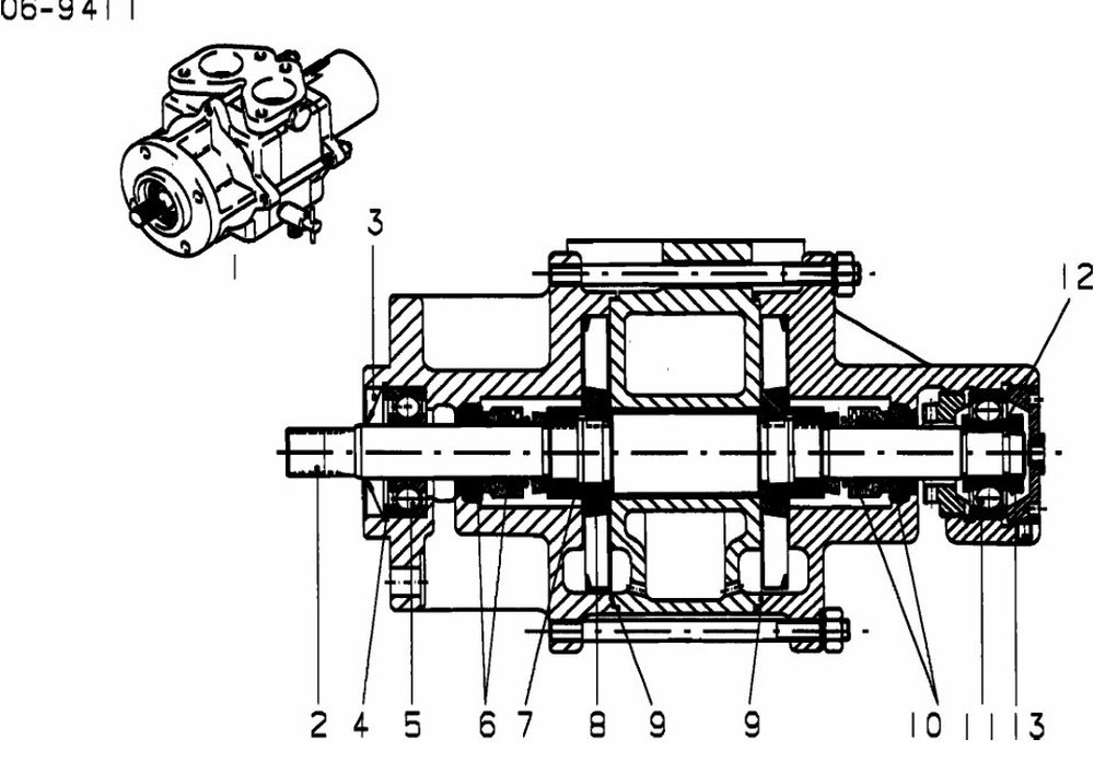 MAN raw water pump 51.06500-7081 exploded parts diagram with numbered components