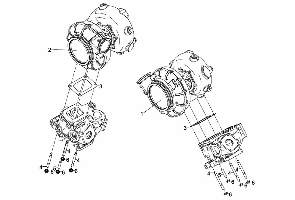 MAN turbochargers 51.09100-7836 and 51.09100-7837 exploded parts diagram with numbered components