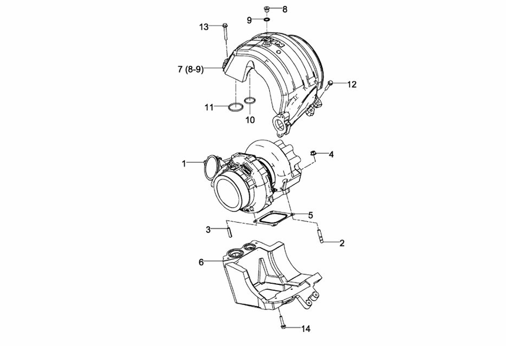 MAN turbocharger 51.09101-7324 exploded parts diagram with numbered components